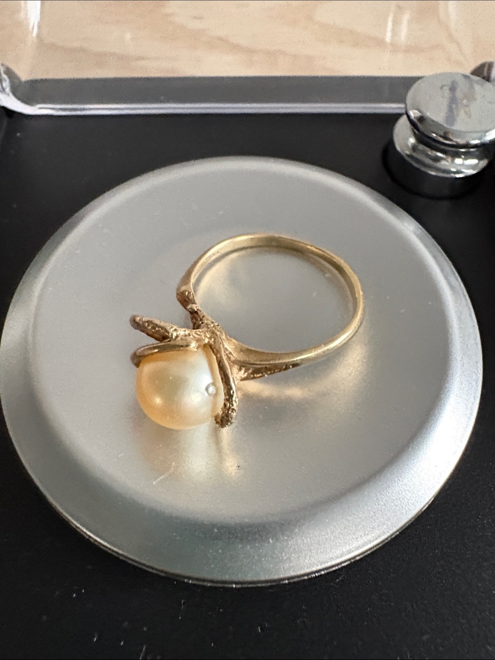14K Gold Pearl Cocktail Ring - Classic Gold Pearl Statement Ring